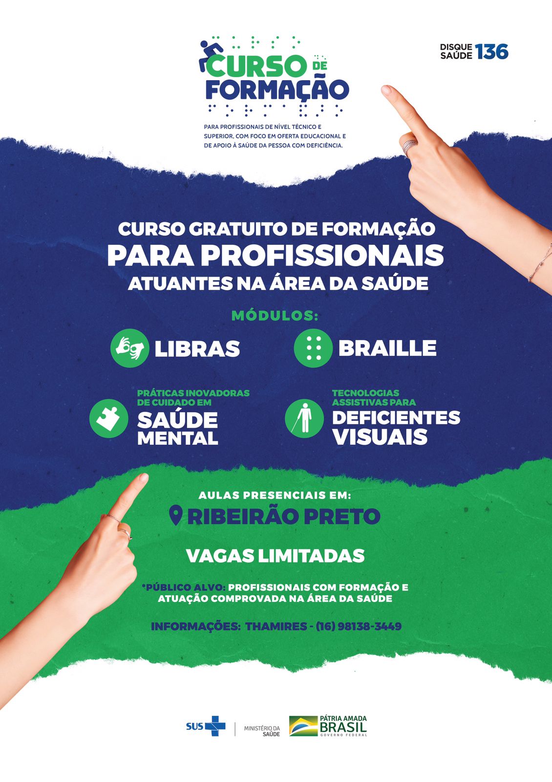 Curso gratuito de formação para profissionais na área da saúde