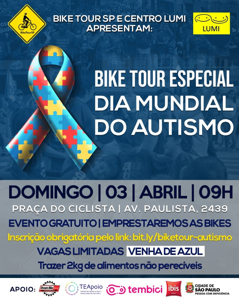 PEDALADA NO DIA MUNDIAL DE CONSCIENTIZAÇÃO DO AUTISMO EM SP