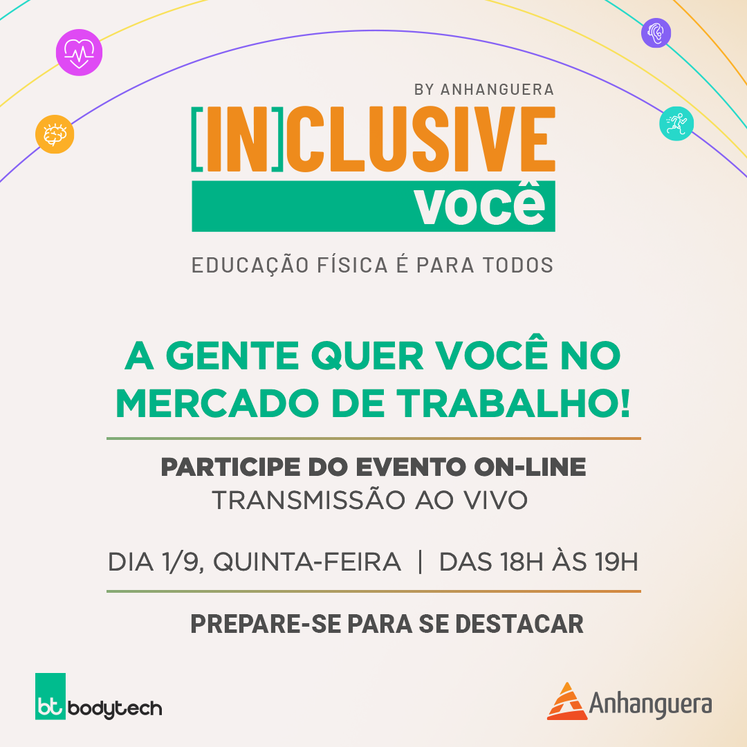 [IN]clusive Você: Bodytech promove encontro ao vivo no dia do Profissional de Educação Física