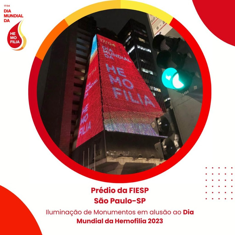 São Paulo recebe iluminação especial na cor vermelha em apoio ao Dia Mundial da Hemofilia