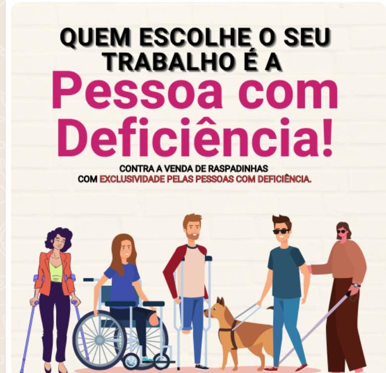 Sociedade divulga outro manifesto contra a venda de 'raspadinha' pelas pessoas com deficiência