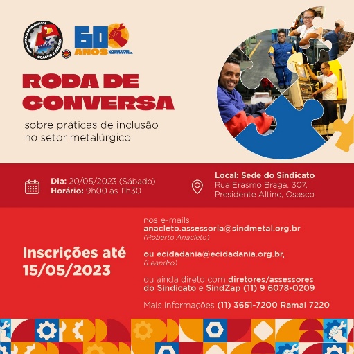 Em maio, Roda de conversa debate sobre inclusão. Inscrições estão abertas até o dia 15