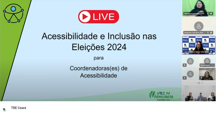 TRE-CE realiza live sobre acessibilidade e inclusão nas Eleições 2024