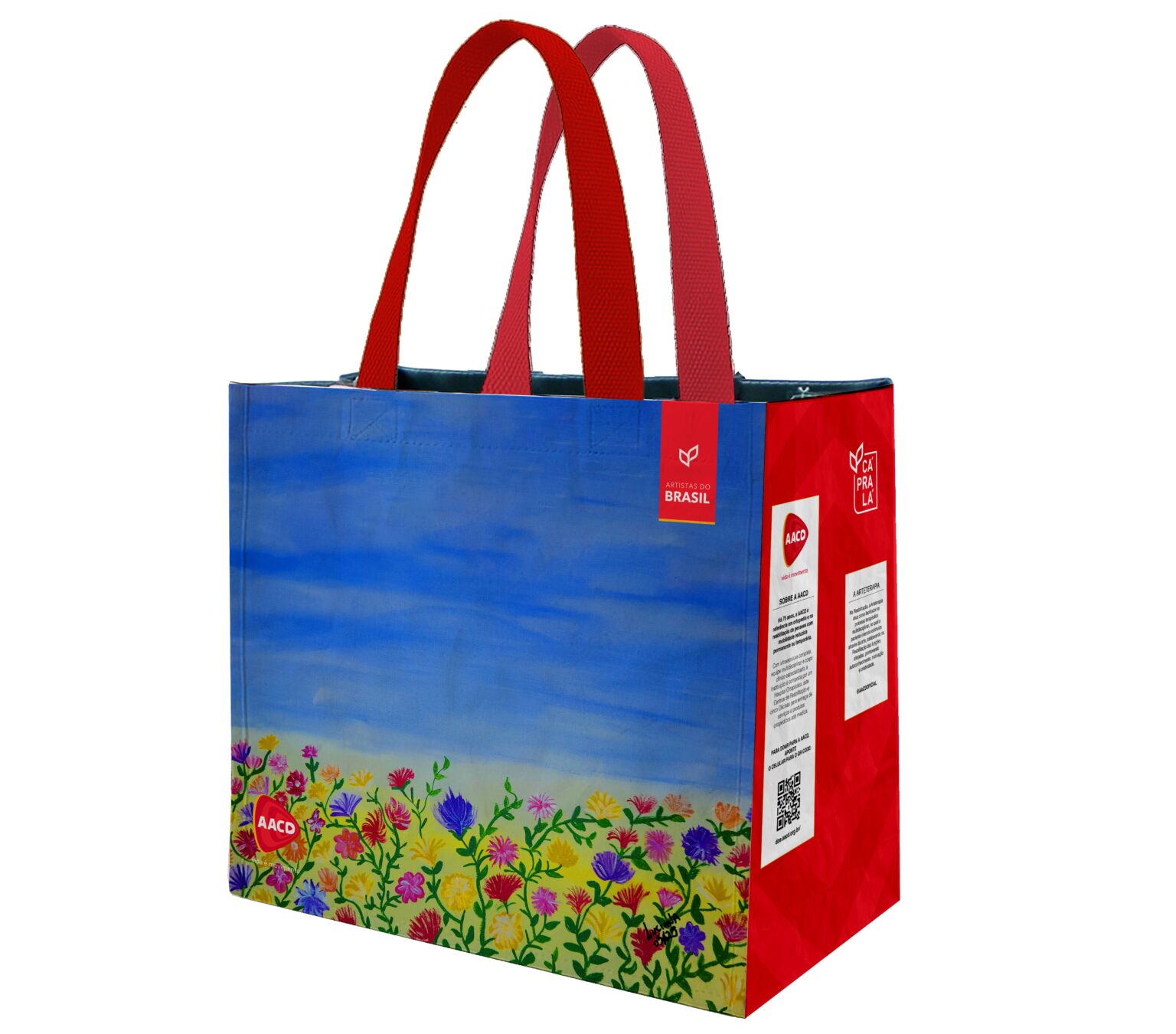 AACD e Artistas do Brasil transformam arte de pacientes em coleção solidária de ecobags