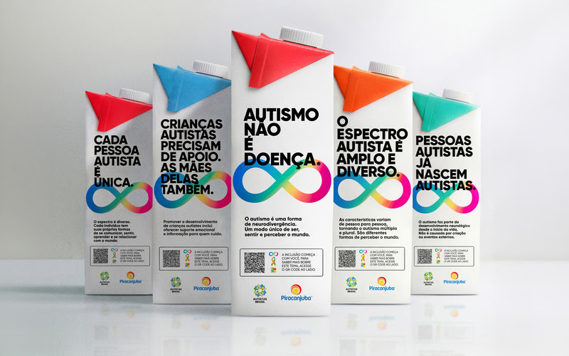 Campanha usa embalagens de leite para combater desinformação sobre autismo no Brasil