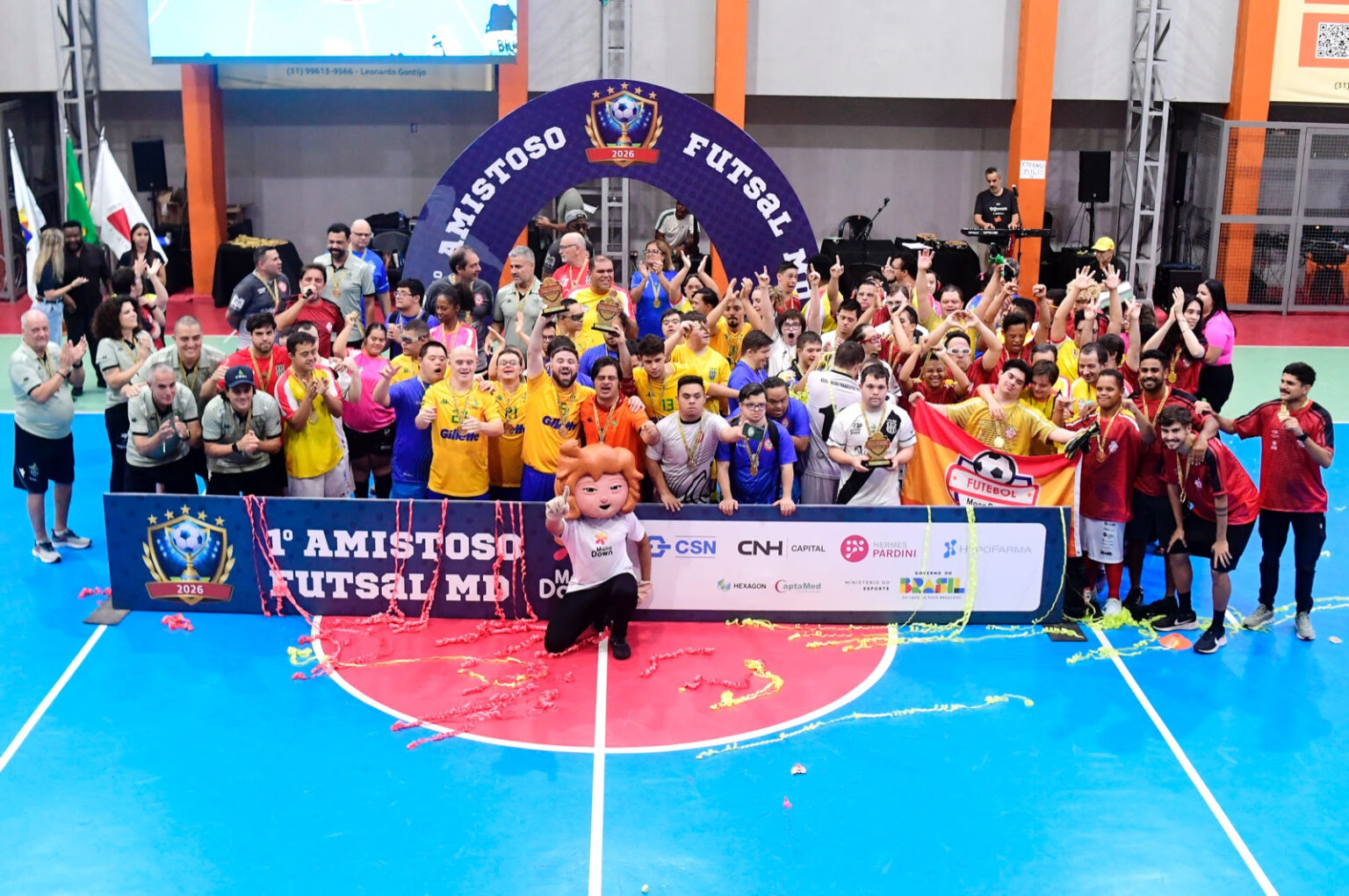 Amistoso de futsal Down movimentou a capital mineira com a participação da seleção brasileira tricampeã mundial